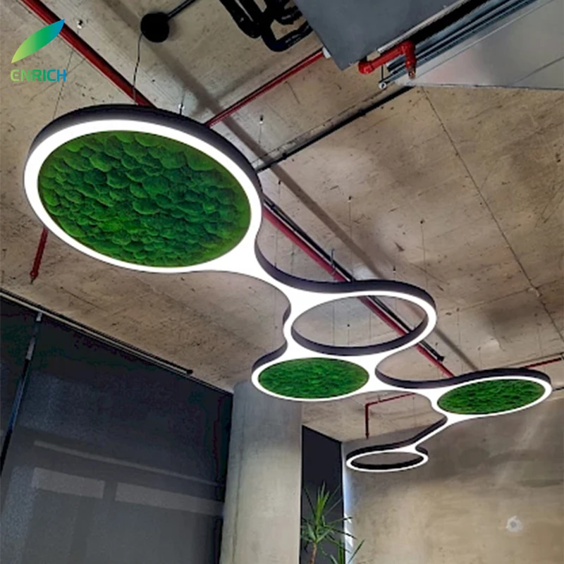 Terbaru kreatif gantung struktur cincin bintang Cluster Modern LED lampu  gantung untuk ruang makan Kafe