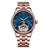 rose gold-blue-rose gold stainless steel