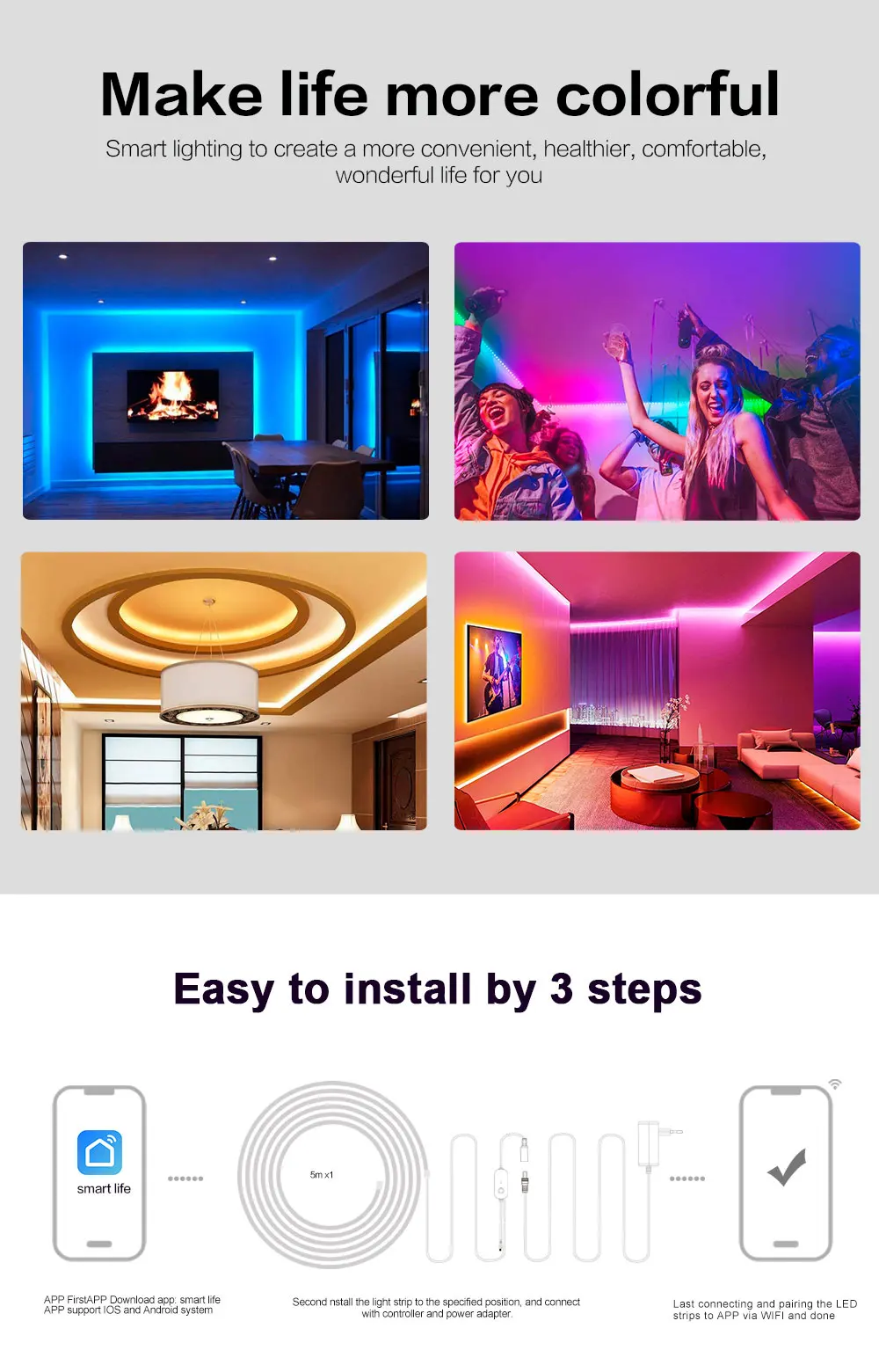 电子商务供应商Rgb 5050 2835 Ws2812b柔性防水家居装饰灯智能发光二极管灯条