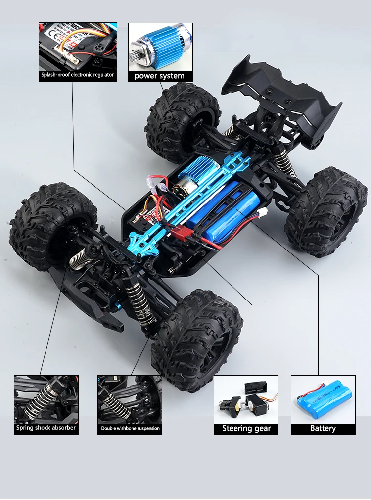 SCY-16102 1/16 4WD RC Truck Max-Speed 38km/h Brushed Motor 2.4Ghz Remote Control Off-road Vehicle RC Cars Kids Toys Boys Gifts