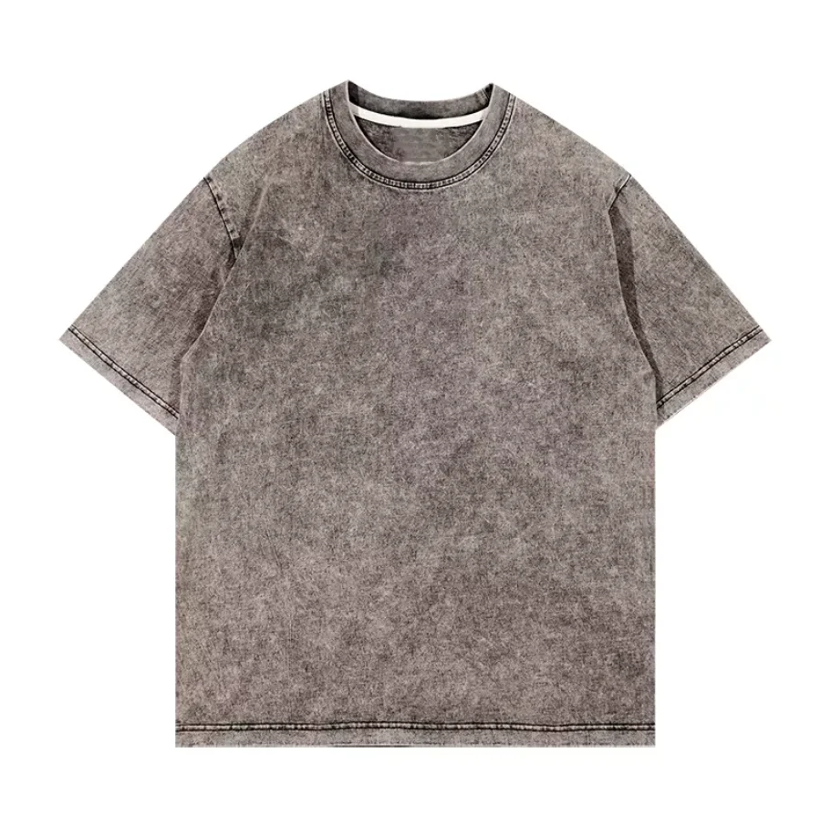 Acid Washed Tee Shirt 100% Cotton Custom Printing / Embroidery Plain ...