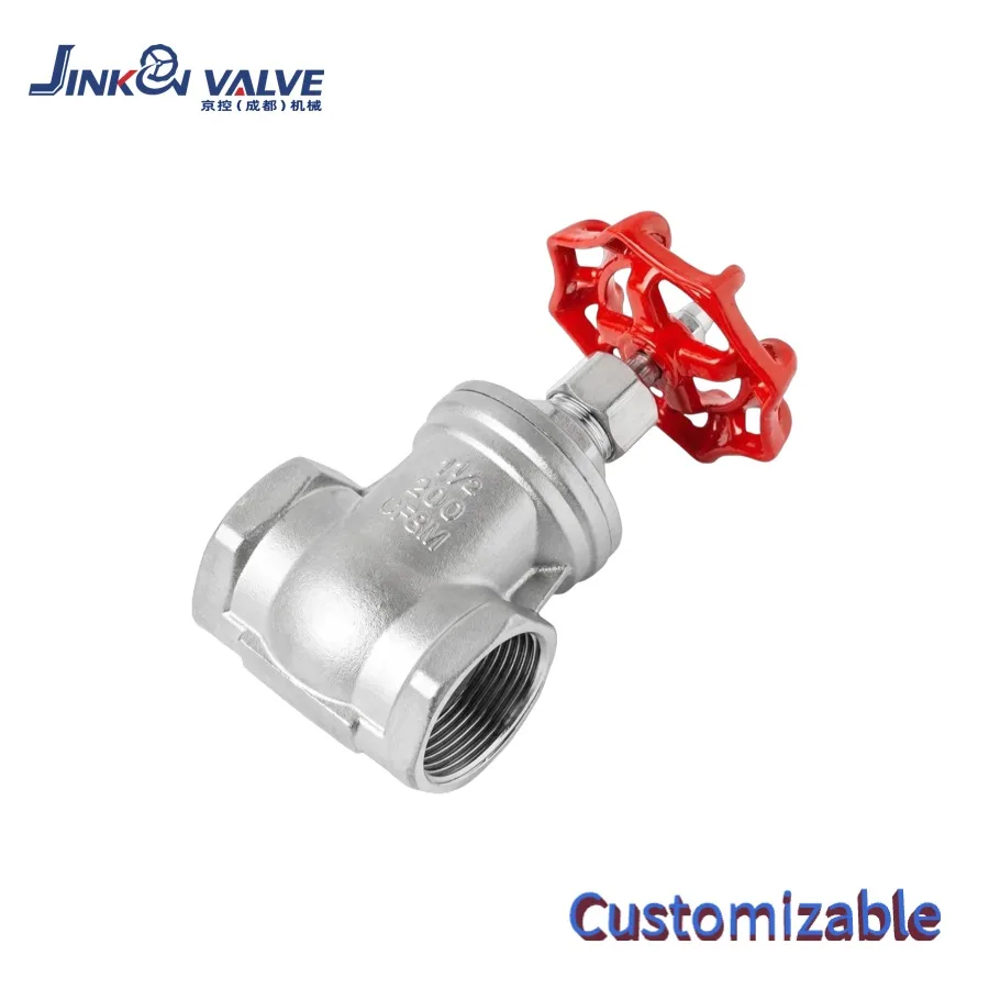 CF8 Wedge Gate Valve Stainless Steel Female Thread DN15-DN65 200WOG NPT BSP DIN ANSI Industrial Marine Manual