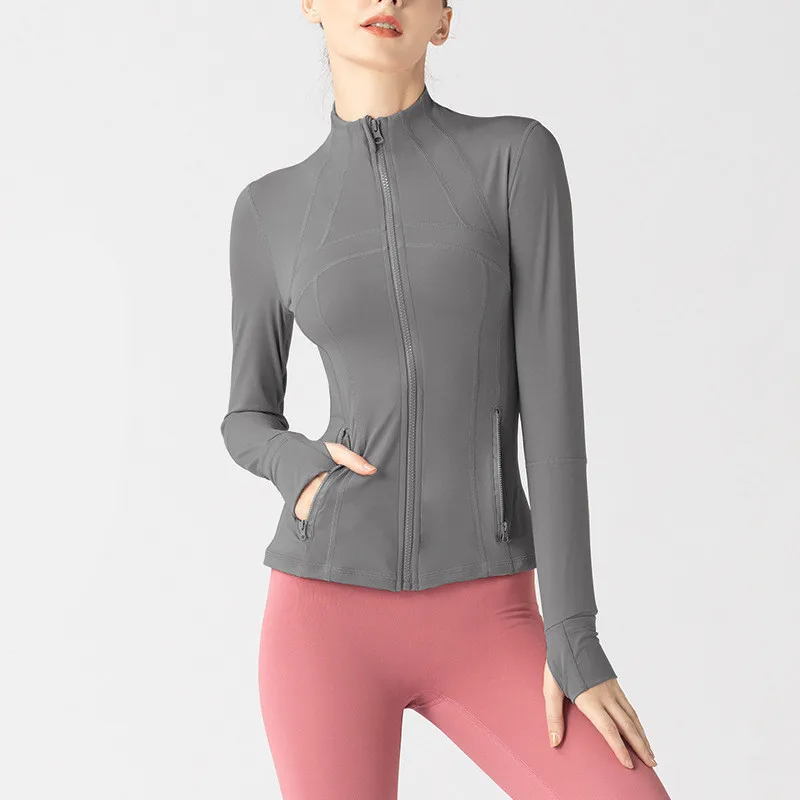 2024 New Trend Gym Yoga running Top Slim Fit Long Sleeve Women's Sports Jacket with Thumbhole