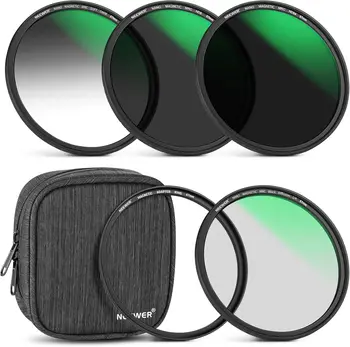 NEEWER 67mm 5 in 1 Magnetic ND Lens Filter Set, HD Optical Glass, Water Repellent, Nano Coating, Scratch Resistant, Includes