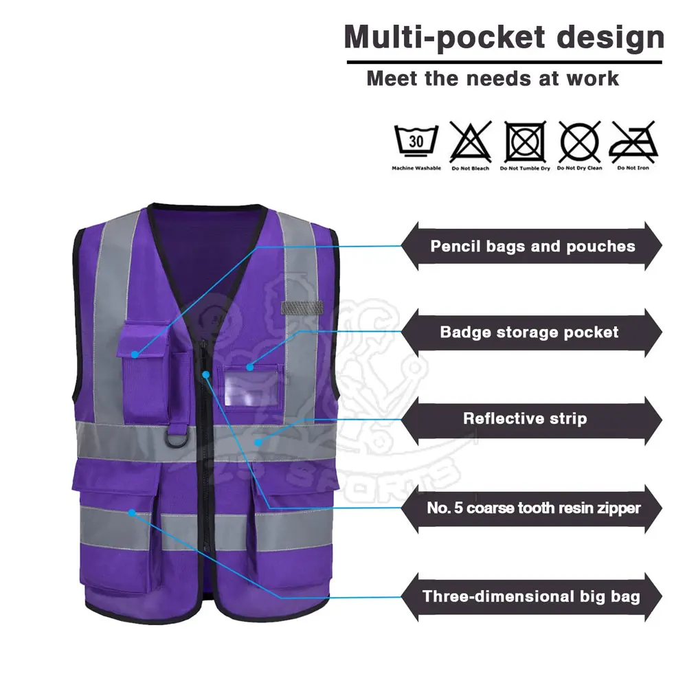 Unique Color Safety Vest For Men Use New Design Custom Logo Printing On ...