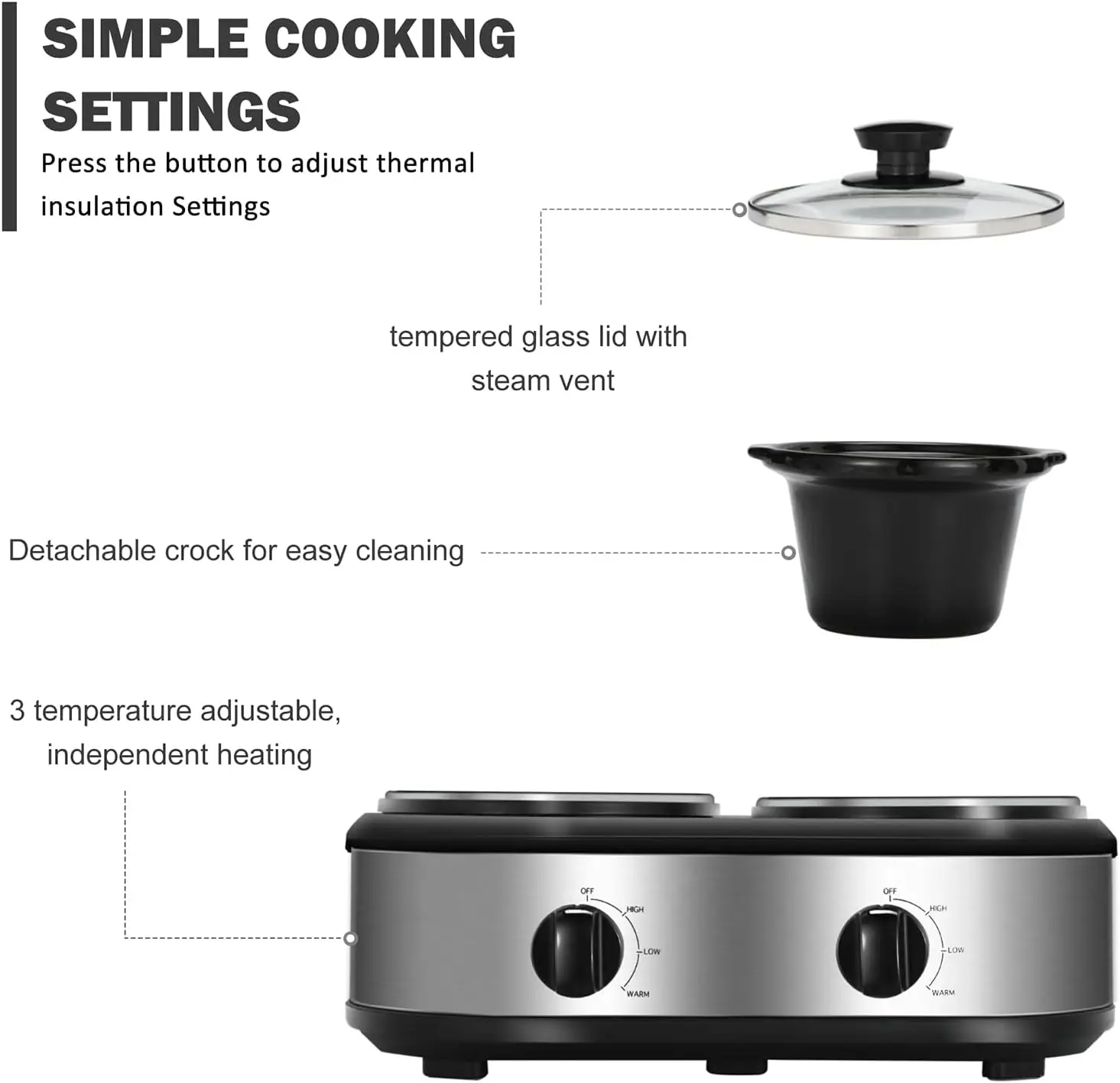2023 New Arrival Dual Slow Cooker