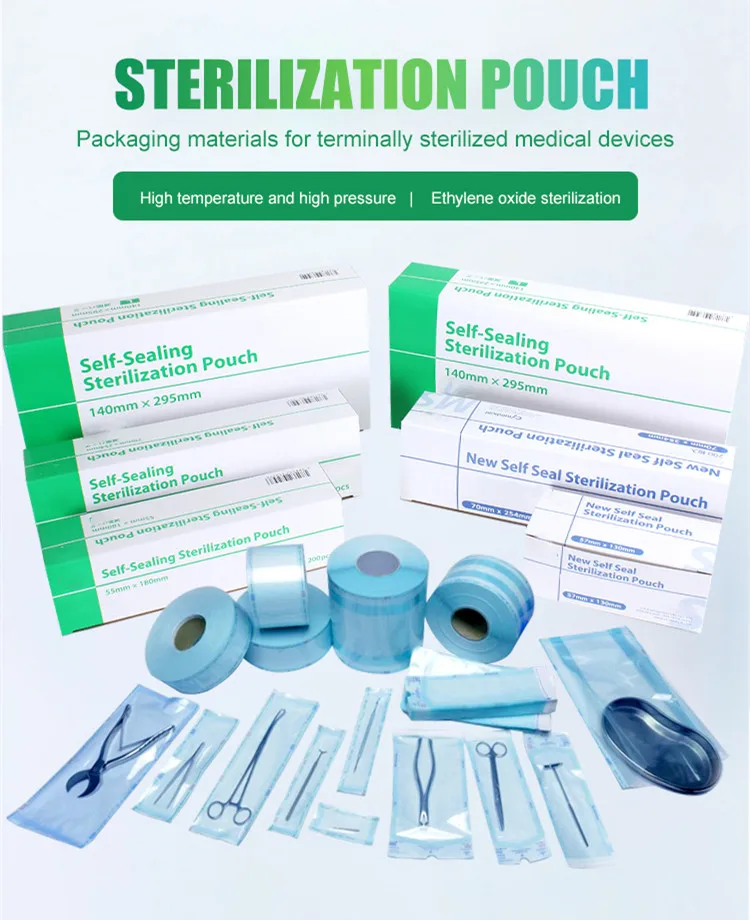 Autoclave Pouch Tubing Sterilization Pouches for Dentist Tools Dental Tattoo Nail Self Seal Sterilization Flat Reel