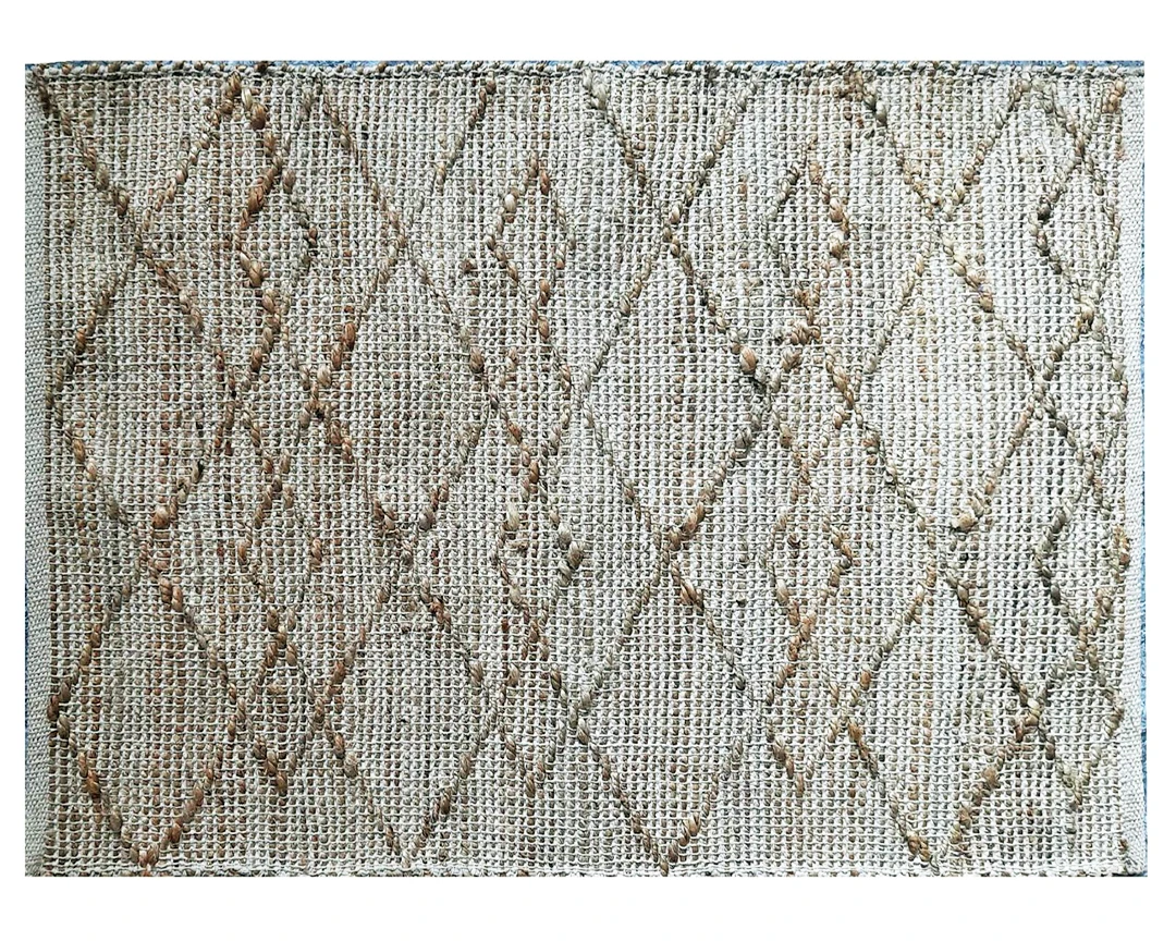 Jute Rug Designer Hand Made Natural Rug Woven Natural Jute Floor Carpet