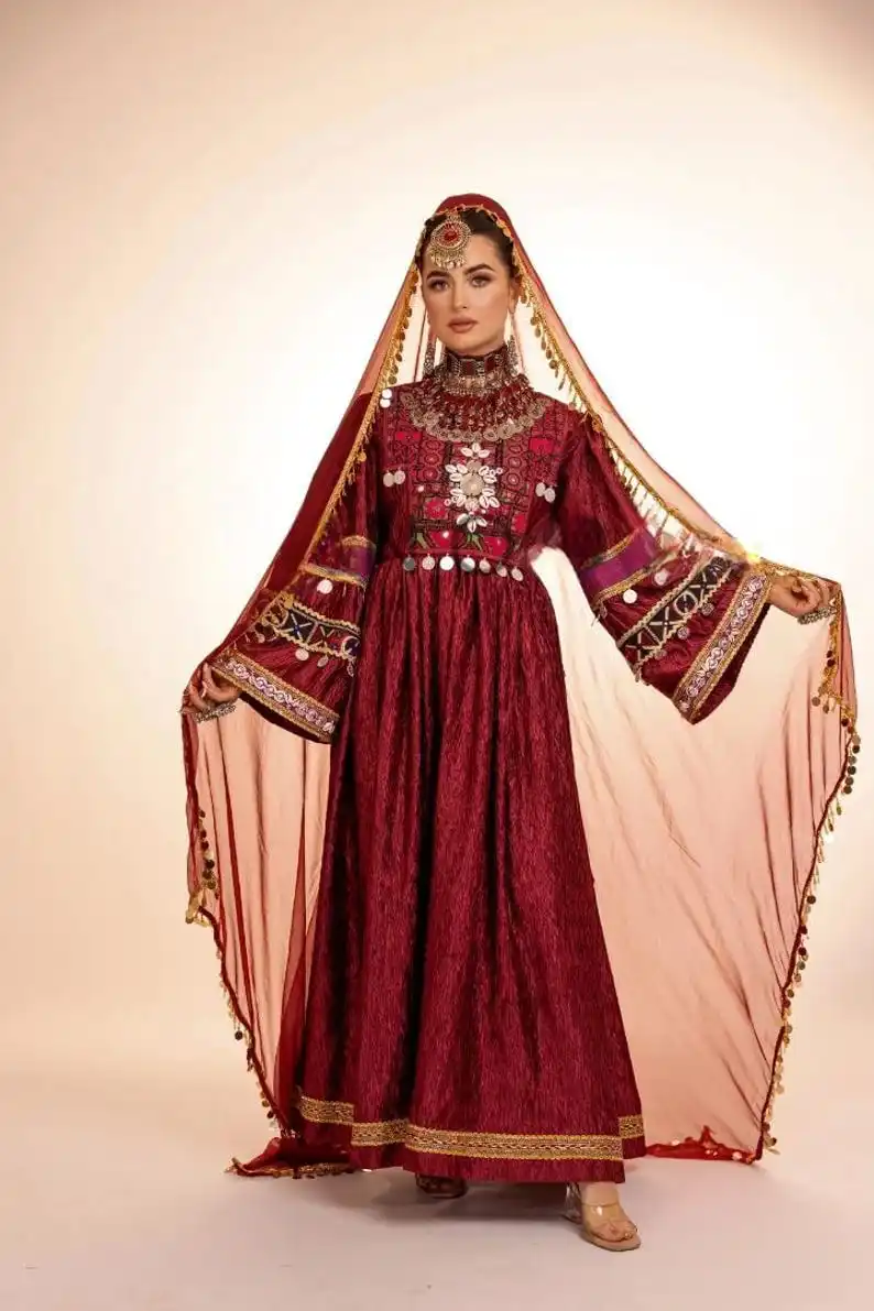 HOT SELLING WEDDING and PARTY WEAR AFGHAN DRESSES for WOMENS PREMIUM QUALITY WOMEN'S AFGHAN KUCHI DRESS