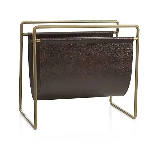 Новейший дизайн, металлический сетчатый держатель для магазинов, кожаный и металлический держатель для магазинов для рабочего стола, офиса, отеля и ресторана