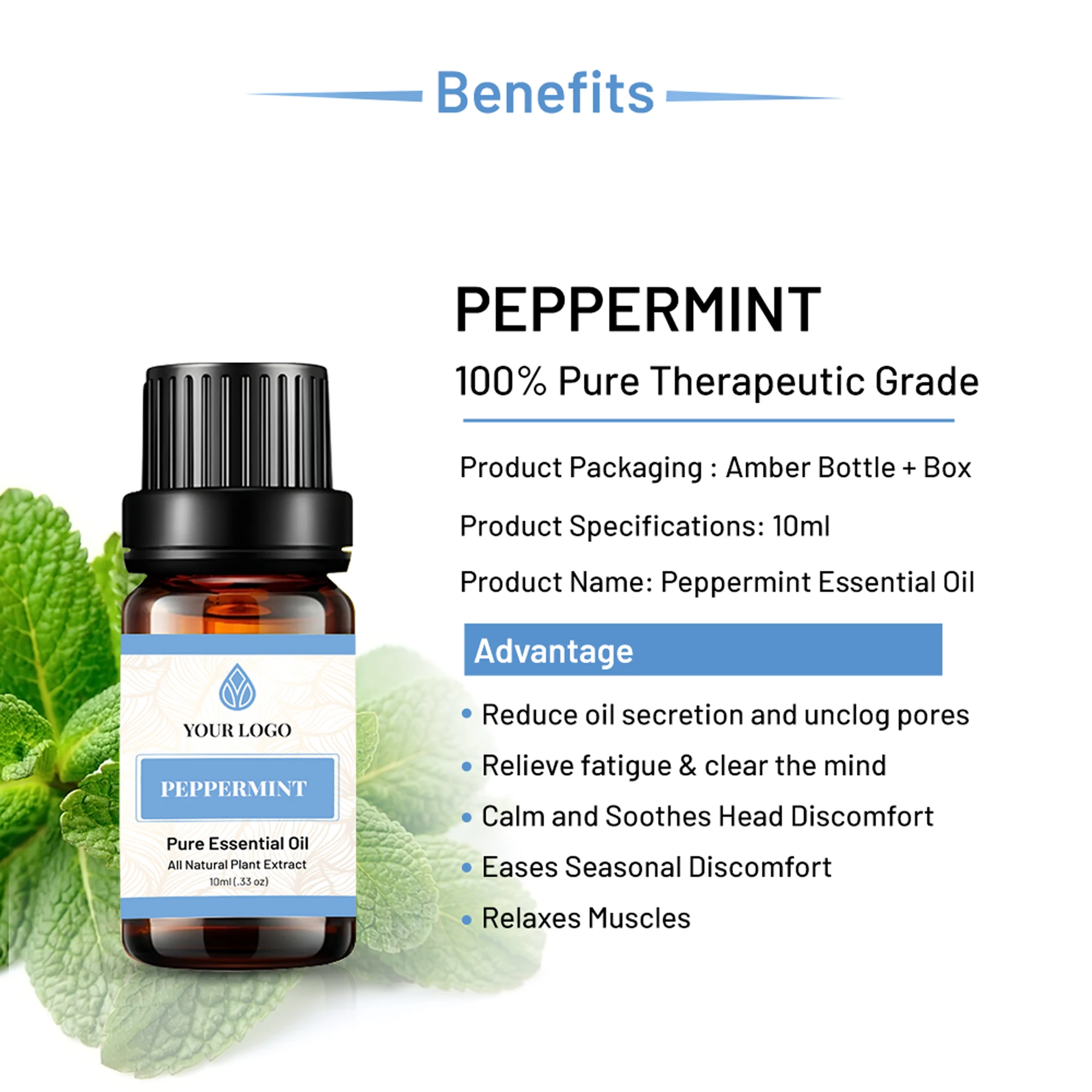 Pure Natural Cold Pressed Therapeutic Grade Peppermint Essential Oils