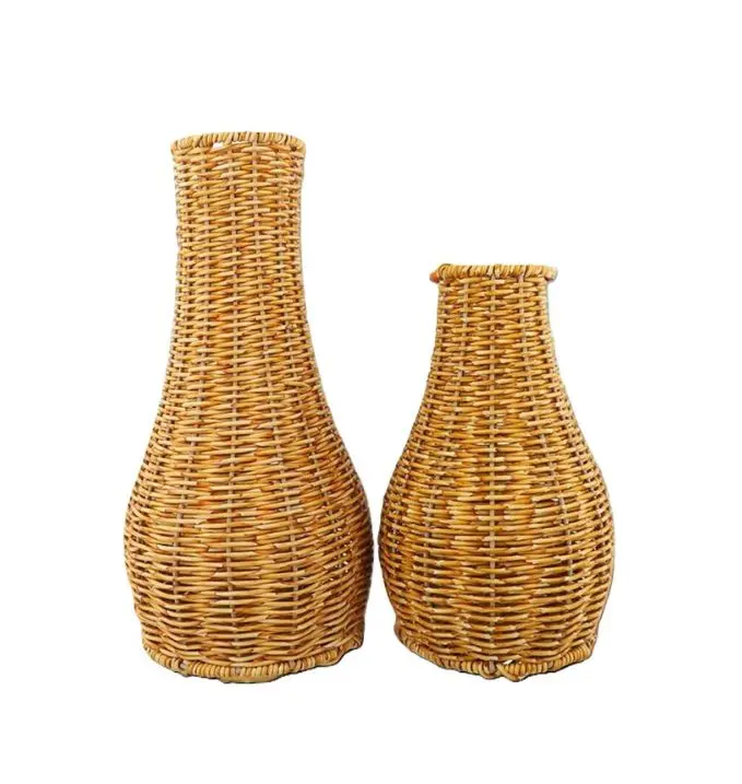 Modern Rustic Natural Rattan Table Vase Eco-friendly OEM/ODM Vietnamese Design Home Decor Dried Flower Hamper Table Decorations