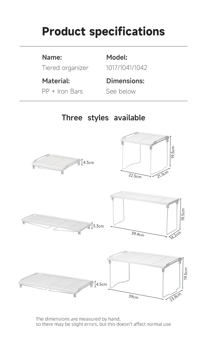  1042 factory oem odm 3 sizes high quality portable household kitchen or desktop countertop stackable foldable storage rack-4