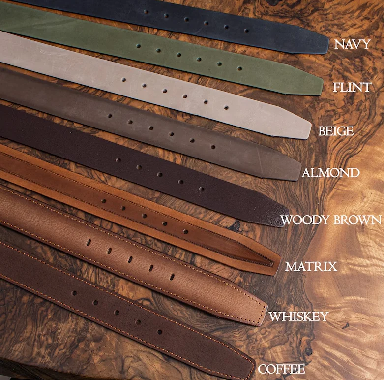 High Quality Men's Genuine Cowhide Leather Belt Factory Direct Sale Full Grain Leather with Steel Buckle