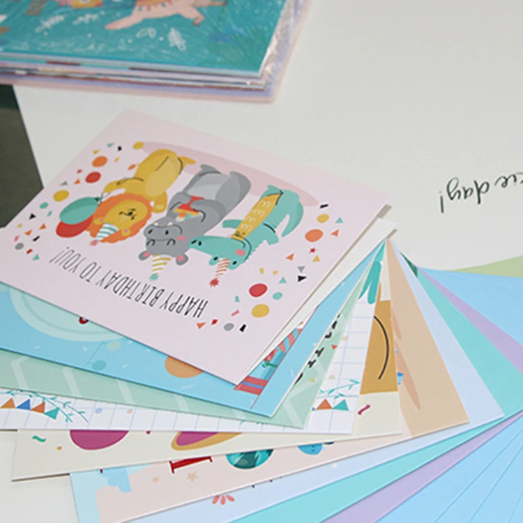 Offset Printing Matte Varnishing Custom Greeting Cards Gloss Lamination