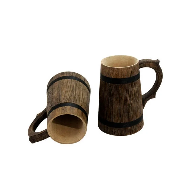 KDAWN Set 4 Tazze In Legno Massello Naturale – 100-200 Ml Per Tè, Caffè, Vino E Bevande Calde