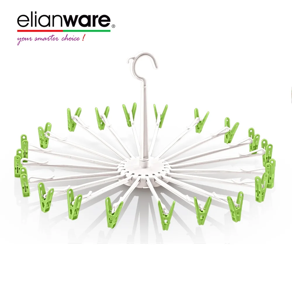 Elianware Umbrella Clothes Plastic Round Hanger With Extra Pegs Buy