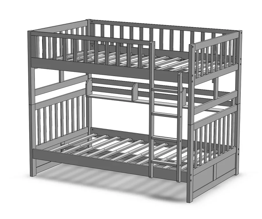 Super Product 2,4m Customized Bunk Bed Wooden Bedroom Furniture For