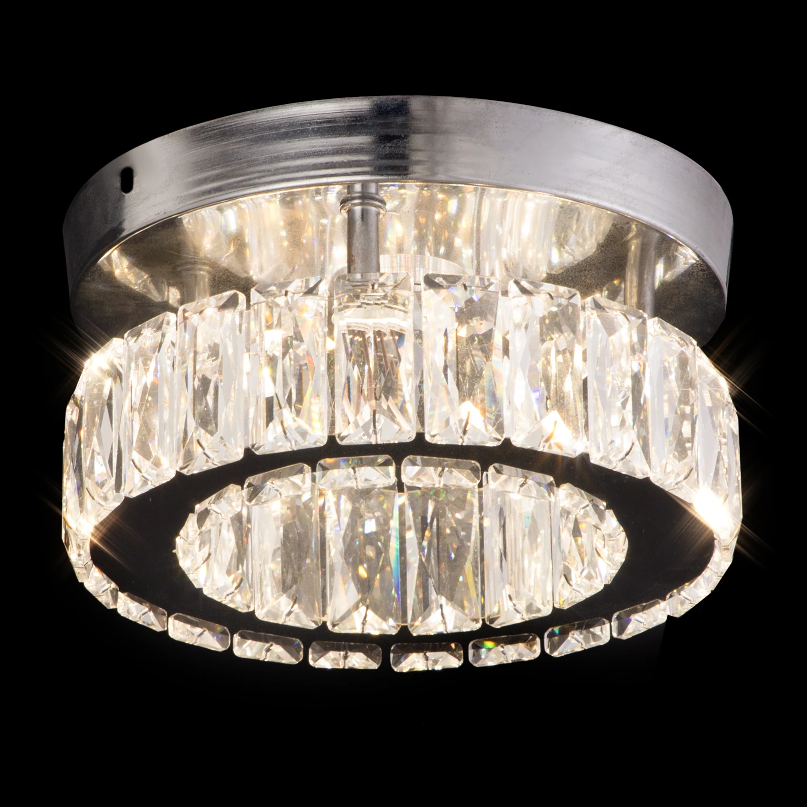 Crystal Small Chandelier Light LED Crystal Flush Mount Ceiling Light  for Dining Room Bedroom