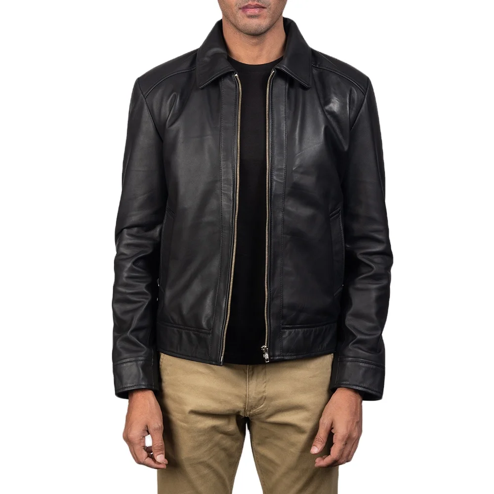 Black Leather Biker Jacket | Men's Raiden Black Leather Jacket - Slim  Leather Jackets