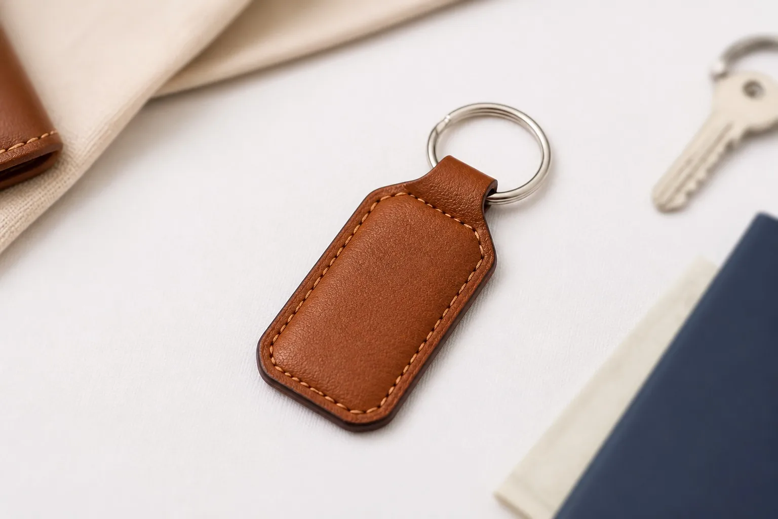 Premium PU leather material and durable metal ring detail