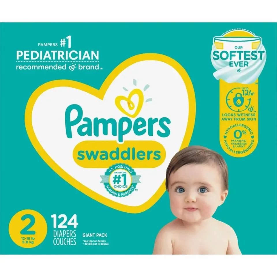 Pampers Swaddlers Disposable Soft And Absorbent, Baby Diapers Size 2 ...