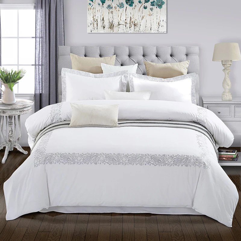 Оптовая продажа домашний текстиль Роскошный дизайнерский комплект постельного белья из 100% хлопчатобумажной ткани пододеяльник рождественское пространство количество ко Дню Святого