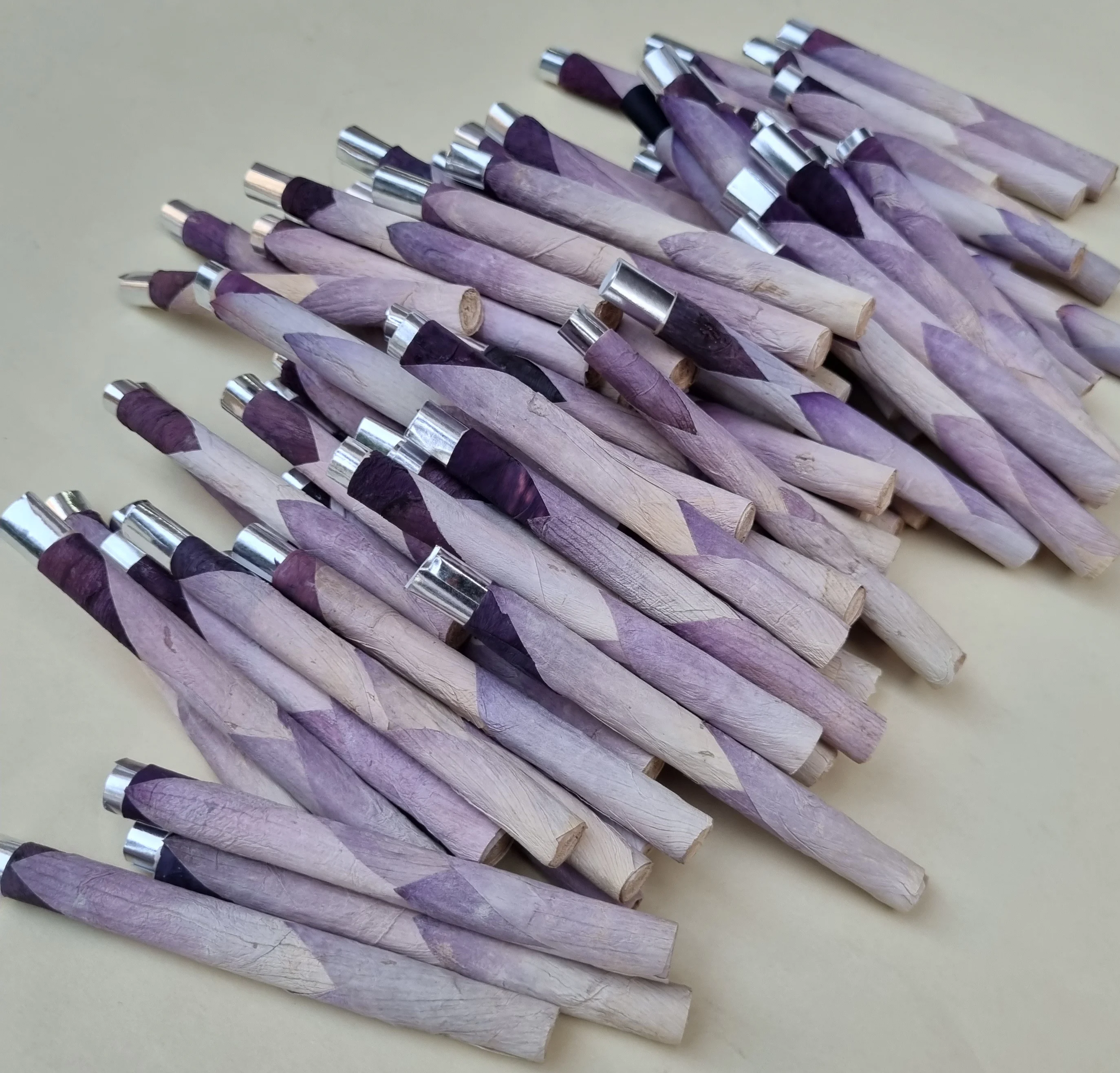 Rare Green Palm Lotus Cones Glass & Wood Tips Lotus Rolls Beautifully