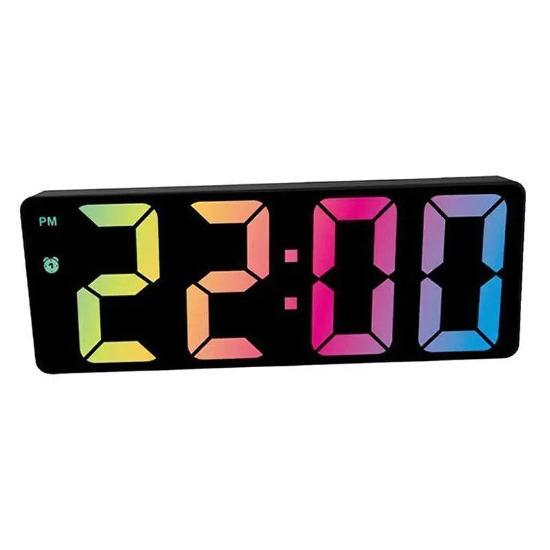 Acrylic/Mirror Digital Alarm Clock Voice Control Colorful Font Night Mode Table Clock Snooze 12/24H Electronic LED Clocks