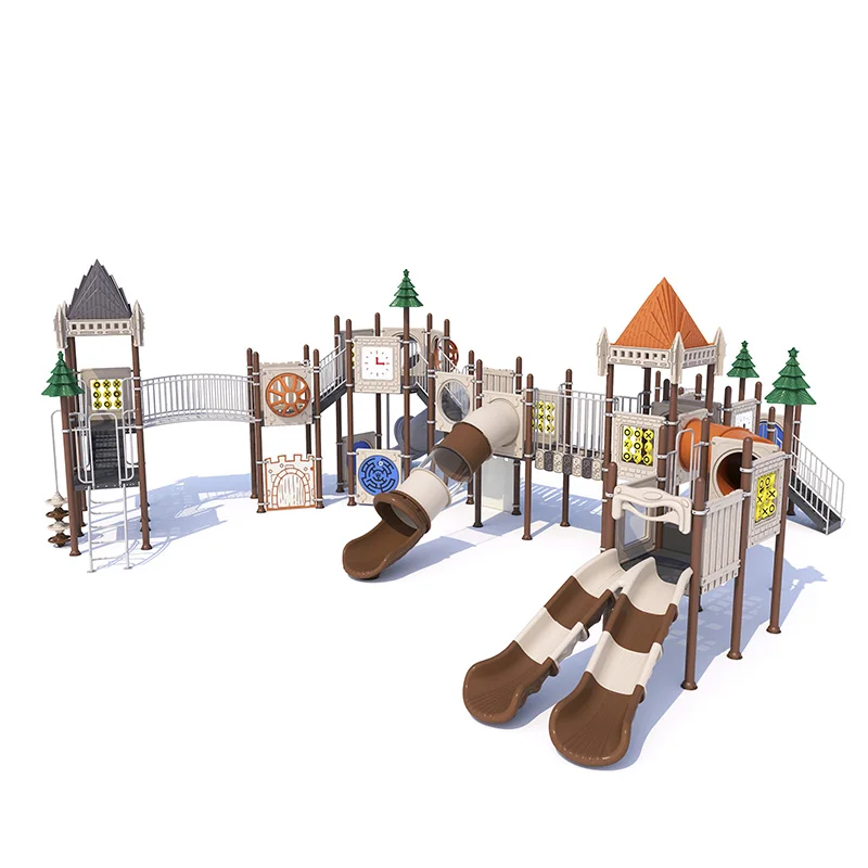 Feelkids ALITA-NC24021 High-Capacity Outdoor Plastic/Galvanized Pipe Slide Multi-Play Kids Activity Center PE Board Equipment manufacture