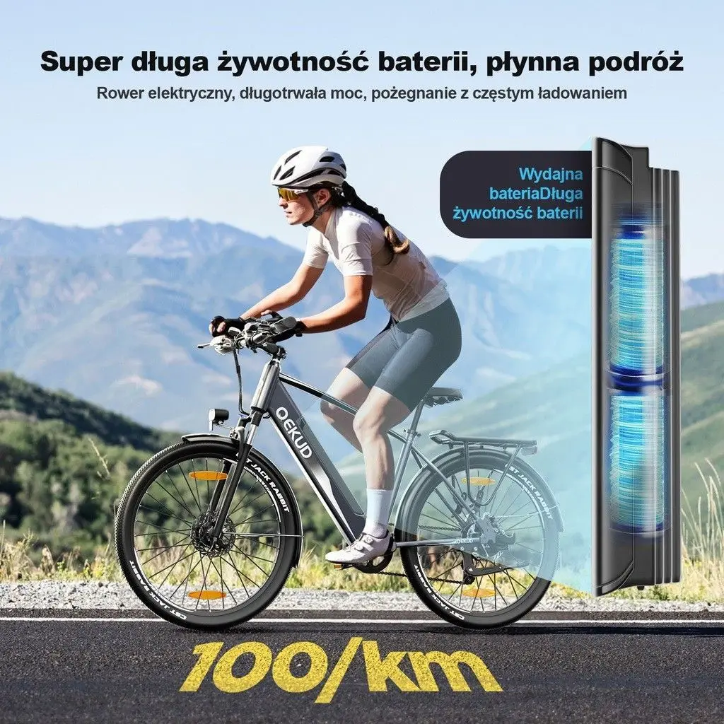 Qekud E-Bike 27.5 zoll E-Cityrad mit 36V 12,5Ah herausnehmbarer Akku 250W Motor