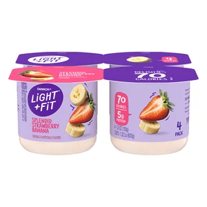Dannon Creamy Nonfat Yogurt Variety Pack 4oz Bottles Box Kids' Favorite Liquid Form Including Strawberry Chocolate Coffee