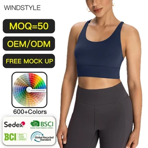 OEM/ODM Women's Cross Back Sports Vest with Sports Yoga Tank Top with Chest Pads Sports Bra