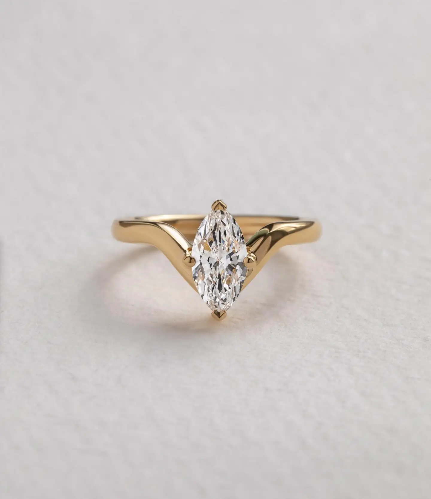 6X12mm Marquise Cut Moissanite Engagement Ring Solitaire Minimalist 925 Sterling Silver
