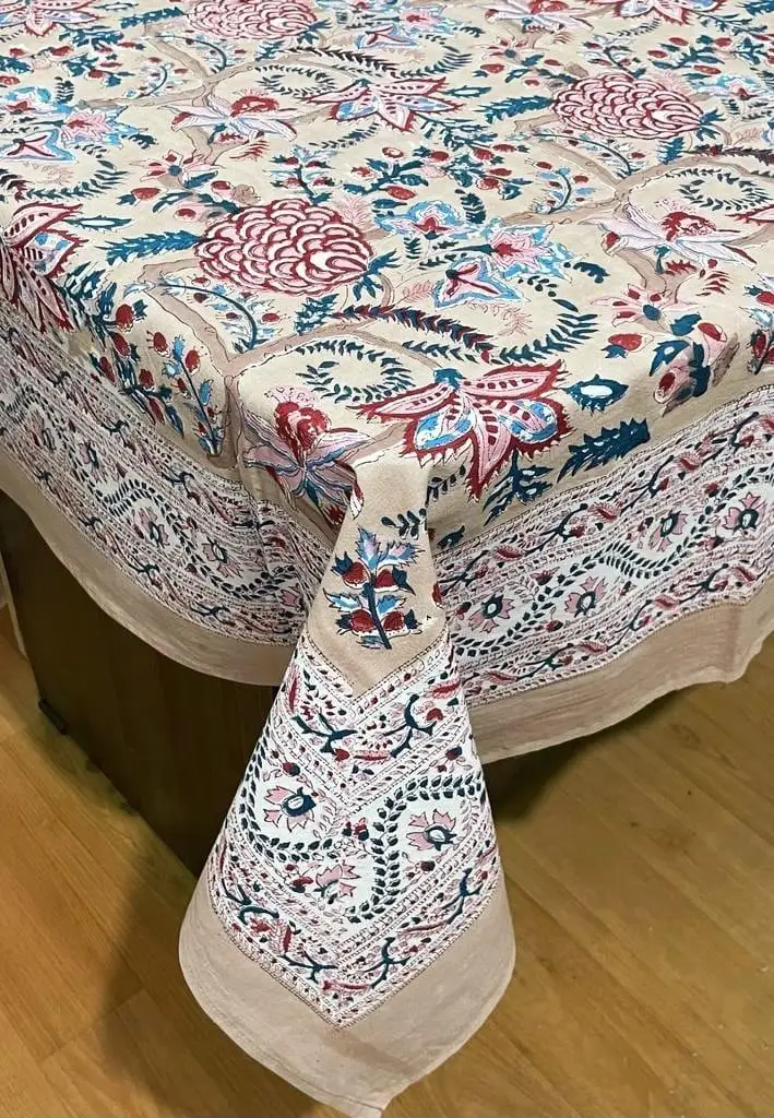 High Quality Wholesale Table Cover Wedding Cotton Hand Block Printed