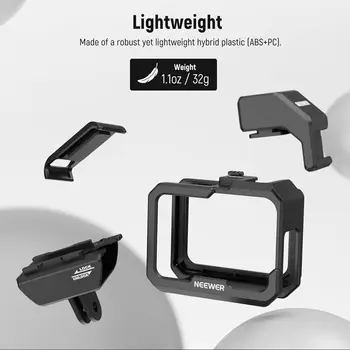 NEEWER Video Rig Cage Compatible with GoPro Hero 12 11 10 9 Light Mod Max Lens Mod, Durable Plastic with 3.5mm Media Audio Mic product image
