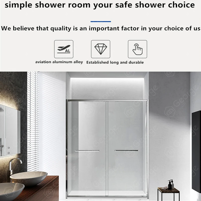 Manufacturer Hot Sale Shower Glass Door Frameless Sliding Shower Doors