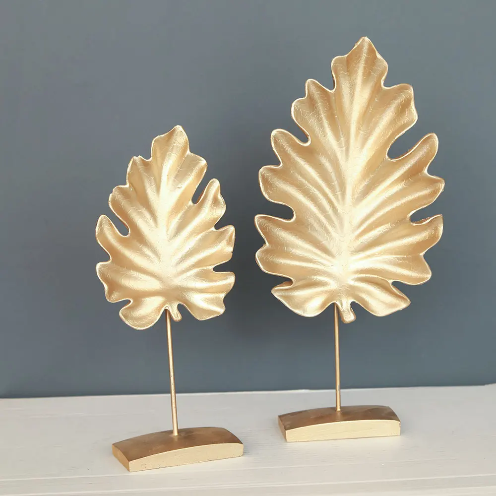 Double Leaf Decoration Objects Decorative Desktop Polyester Trinket ...
