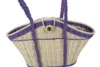 Beige natural/crema con detalles en morado/lavanda