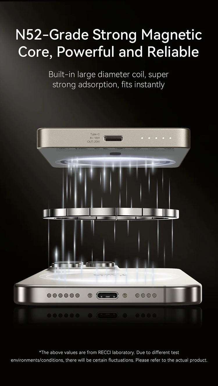 أحدث طراز-mAh Power Bank من النوع C-مخرج شحن سريع للغاية يظهر سعة حقيقية إخراج 15 وات