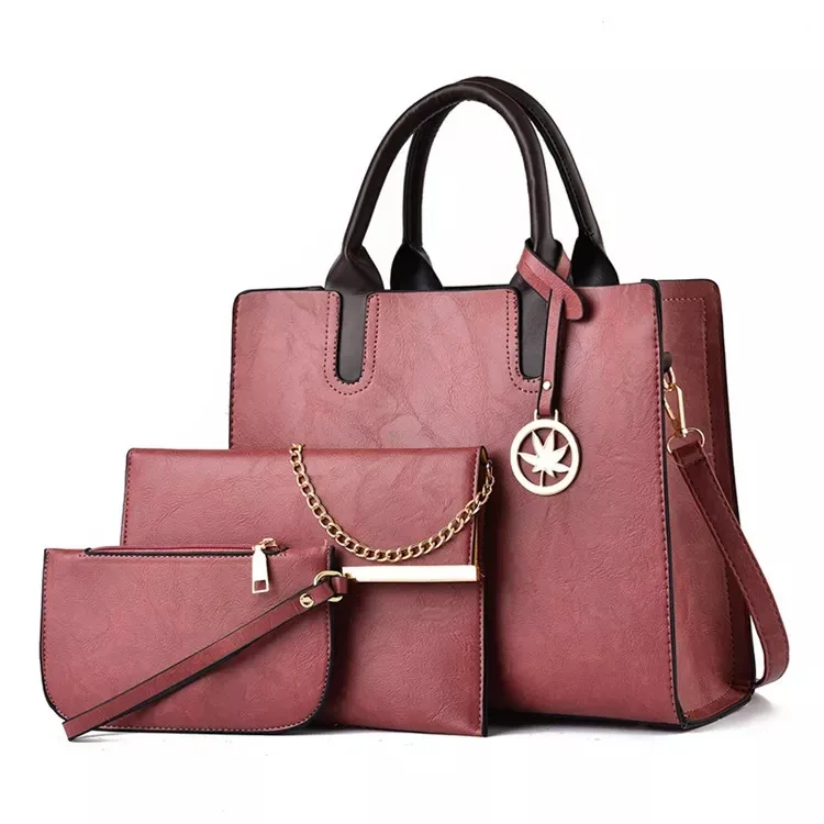 Letter Designer Leather Tote Handbag