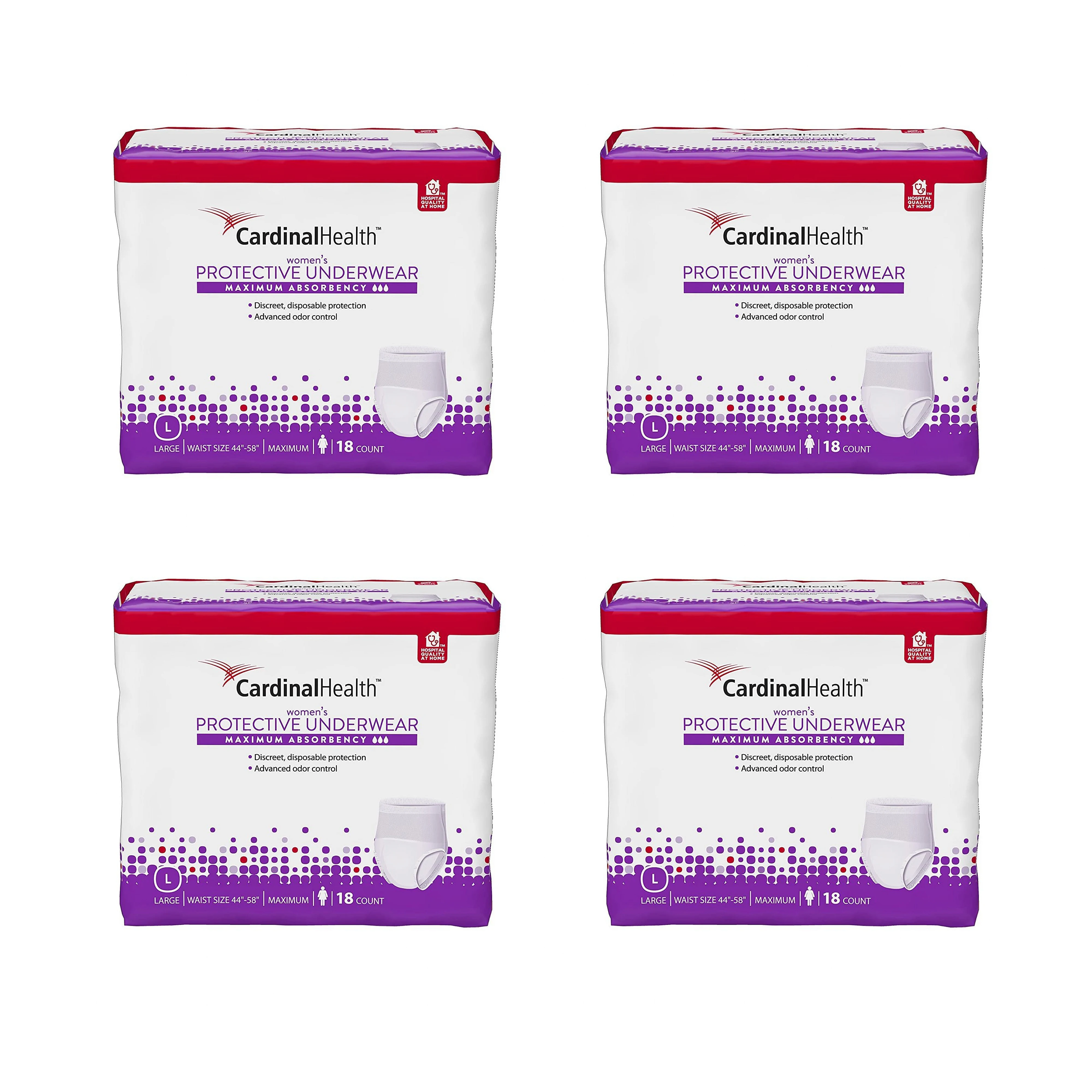 Cardinal Health Women's Underwear Maximum Absorbency,Large,72 Count Buy Absorbent Underwear