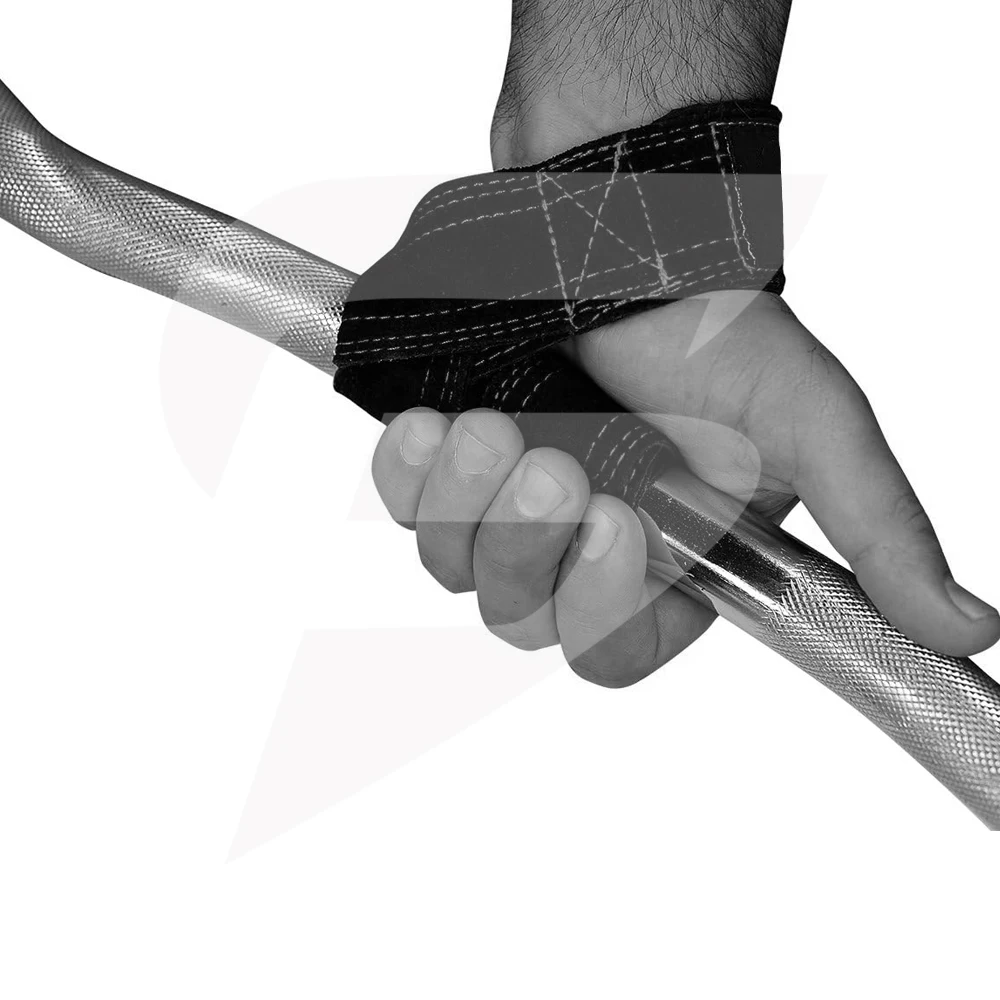 Custom Heavy Duty Gym Weightlifting Fitness Training Black Leather