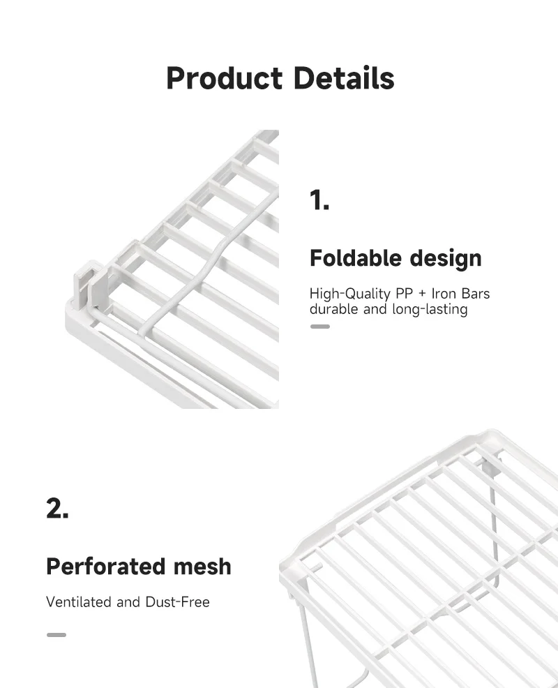  1042 factory oem odm 3 sizes high quality portable household kitchen or desktop countertop stackable foldable storage rack-11