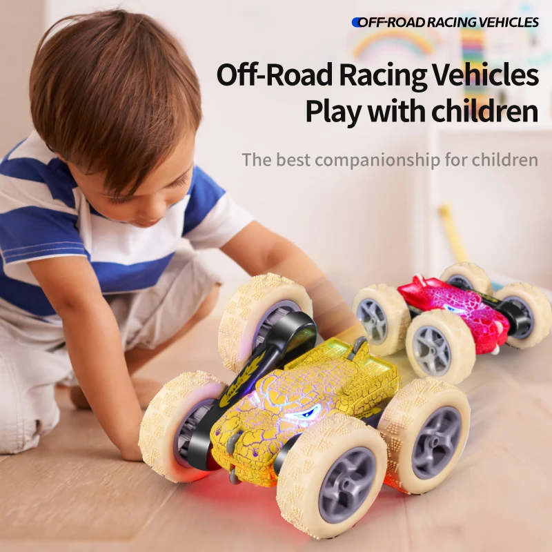Remote Control Car for Kids RC Cars Stunt Car Toy 4WD Double Sided 360 Rotating Remote Control with Lights