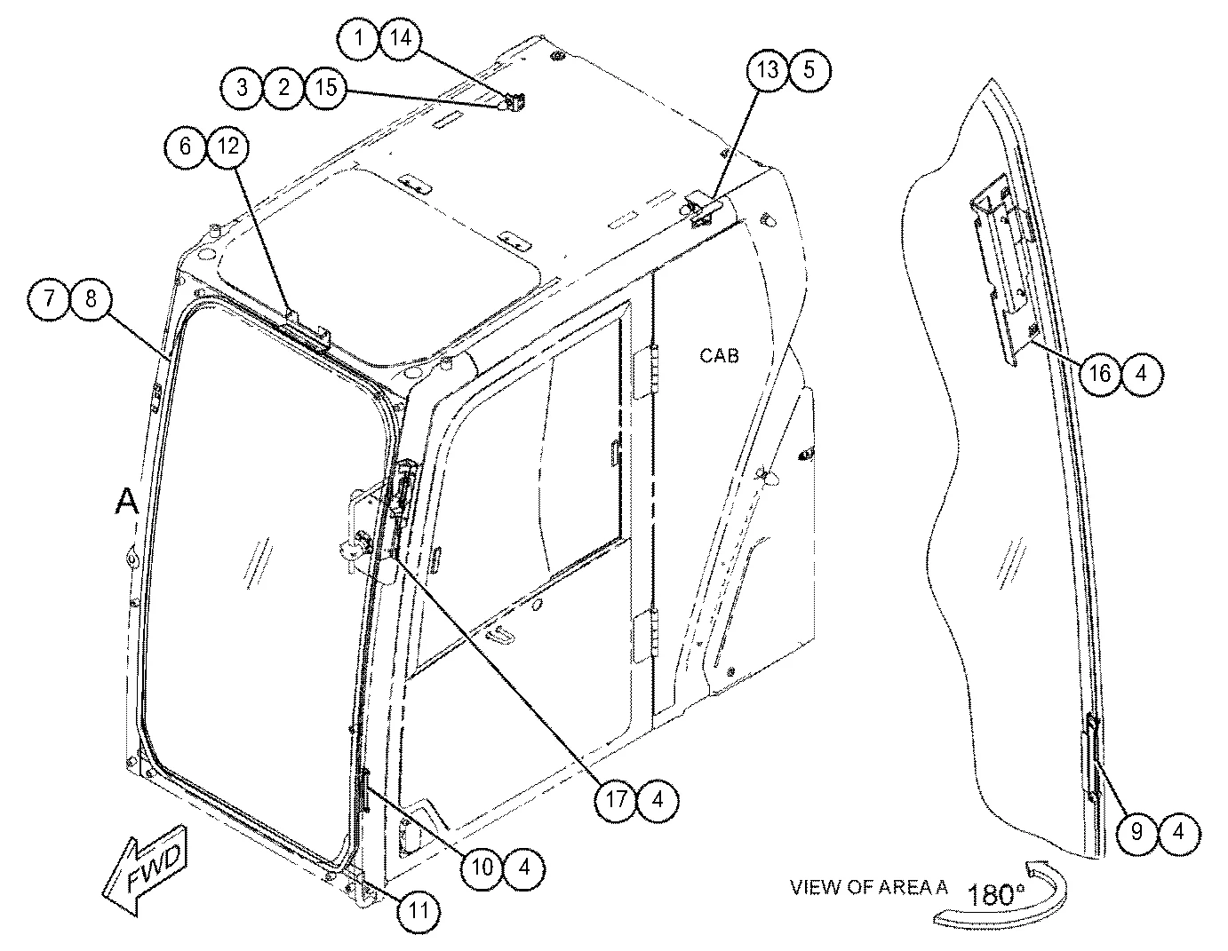 Excavator Front Glass for Hitachi ZX55, ZX60, ZX70, ZX120, ZX130, ZX200 ...