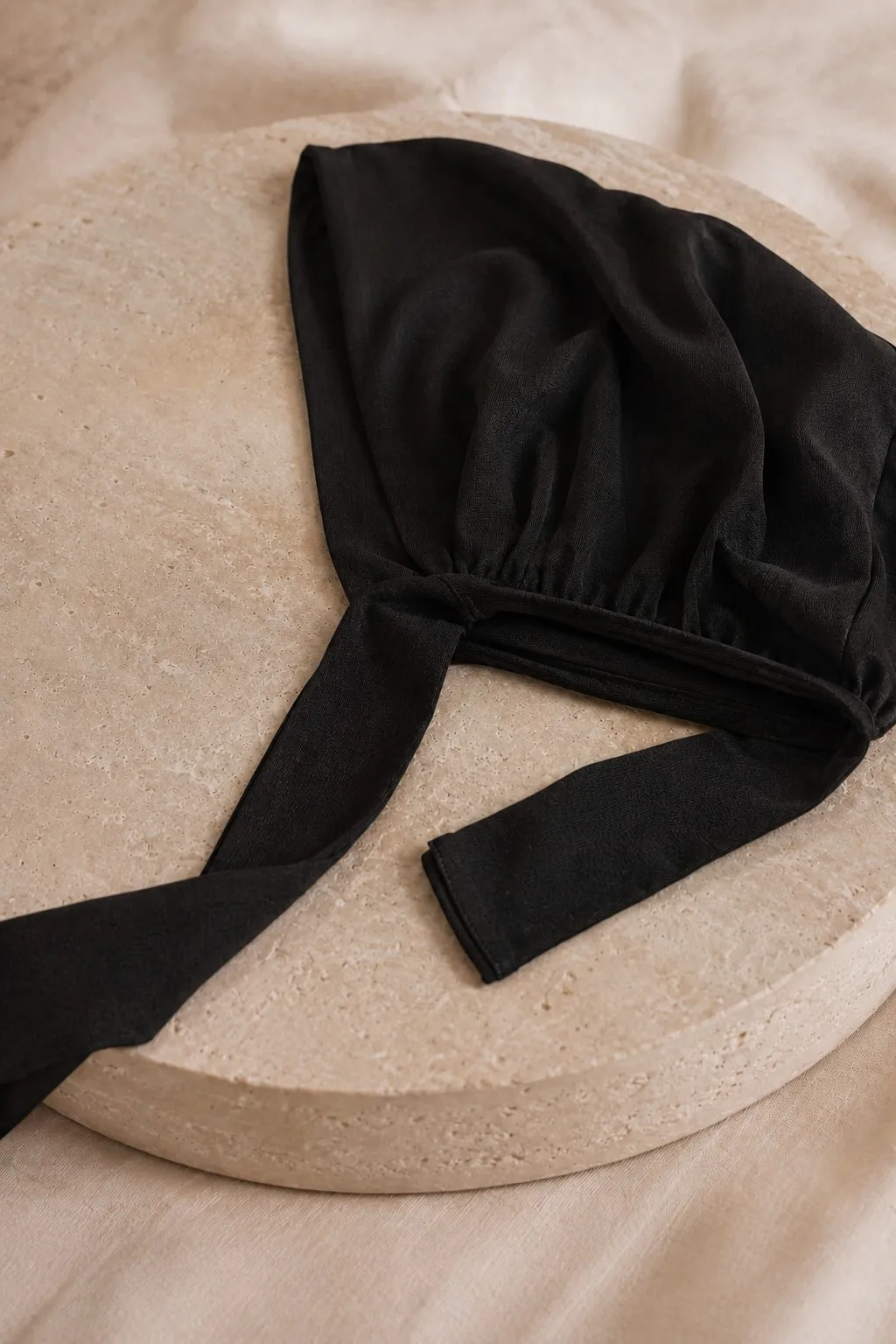 Jersey Hijab Undercap with Long Ties Onyx Black view 6