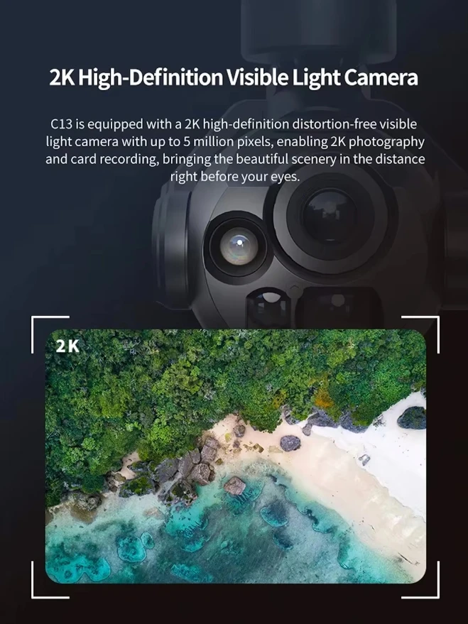 Skydroid C13 AI izleme 30x optik dijital Zoom 640 kızılötesi termal görüntüleme lazer telemetre ile tri-ışık PTZ kamera