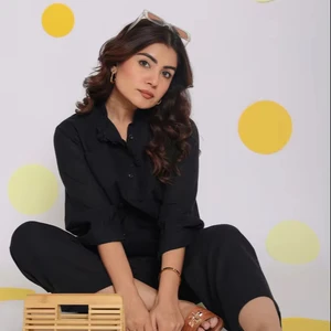 Natural Pure Linen Women's Stylish Western Fitted Shirt Solid Black with Collar Neckline Buttons Down Woven Patterns Decor