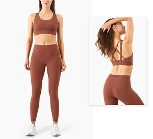 Printing logo Gym Workout Sets Women's Sports Running Bra With Legging Yoga Bra Set Fitness Suit Seamless Womens Gym Sets